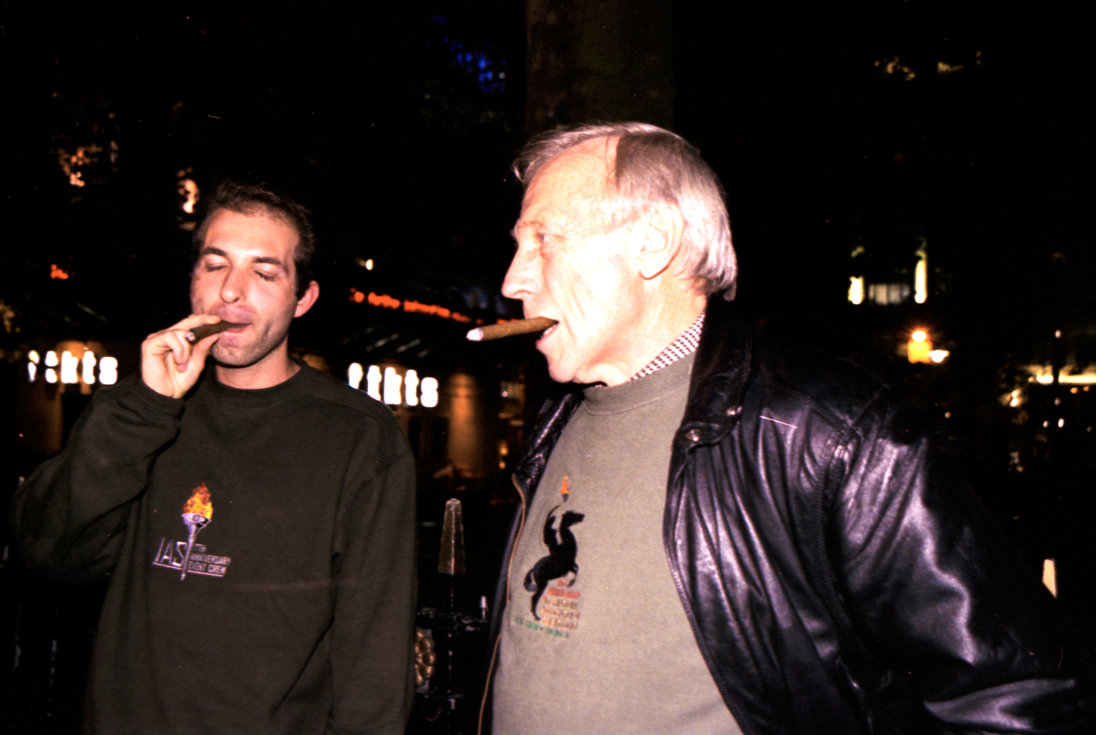 Ron Miscavige and Chris Maio in London smoking cigars
