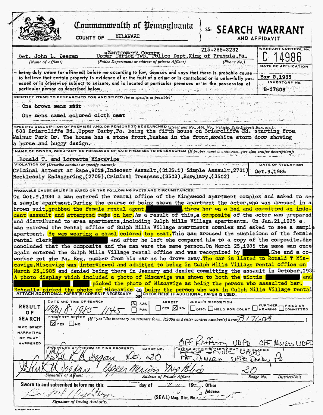 ron miscavige sr arrest doc 2 page 2