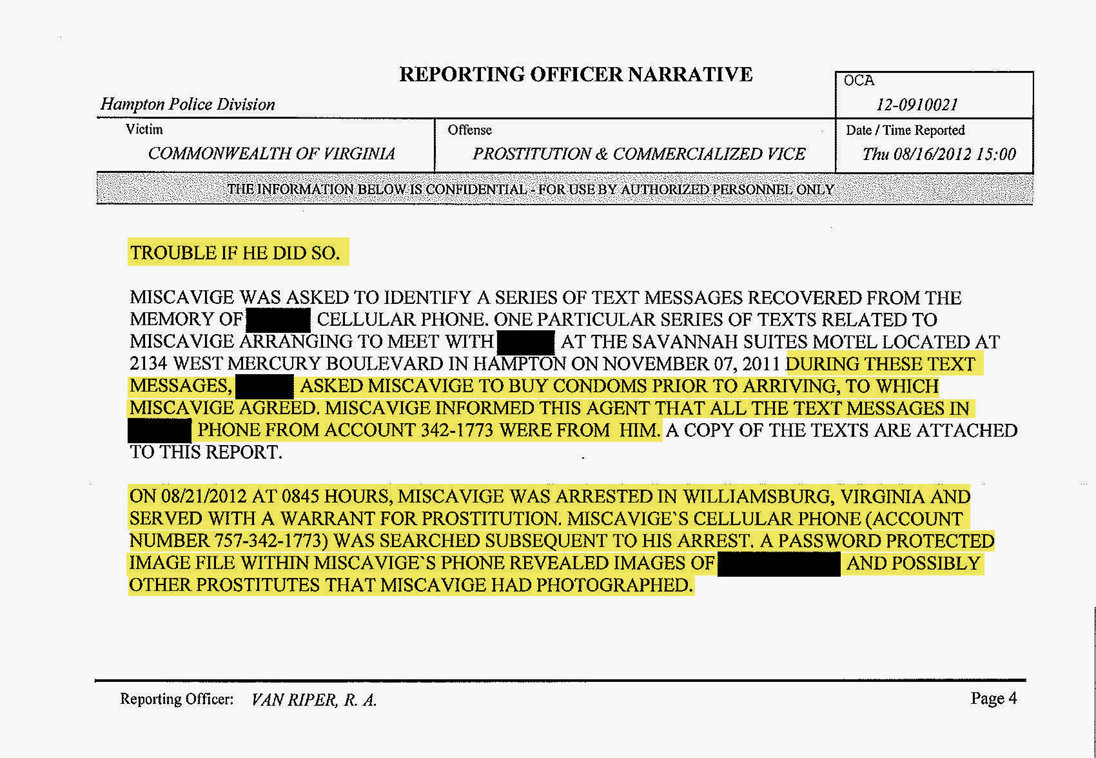 Ronald R.M. Miscavige’s arrest report