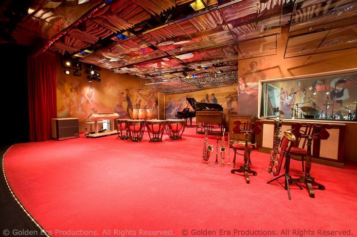 The music studio designed for recording Church film soundtracks and music albums.