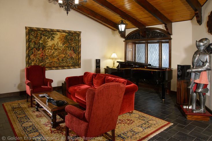 A lounge in the Music Studio at Golden Era Productions for musicians and visiting talent.