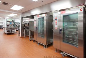 A professional kitchen serves high-quality full-service meals to the Golden Era Productions staff and visitors. The facilities were designed by one of the world’s pre-eminent professional kitchen designers.