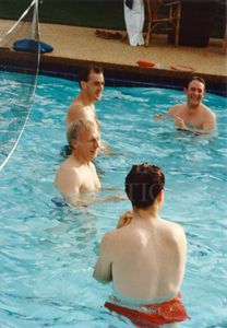 Ron Miscavige at a pool party at Golden Era Productions in the ’90s.