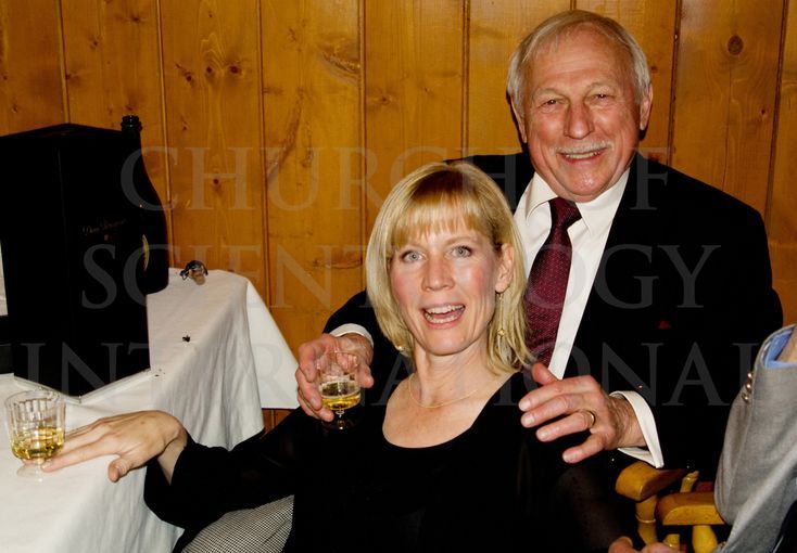 Ron Miscavige and wife Becky Bigelow celebrating at a New Year’s party 2011. Pictures don’t lie. This is just before Ron’s fabricated “escape” story, enjoying Dom Perignon champagne, a gift from his son.